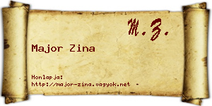 Major Zina névjegykártya