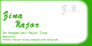 zina major business card